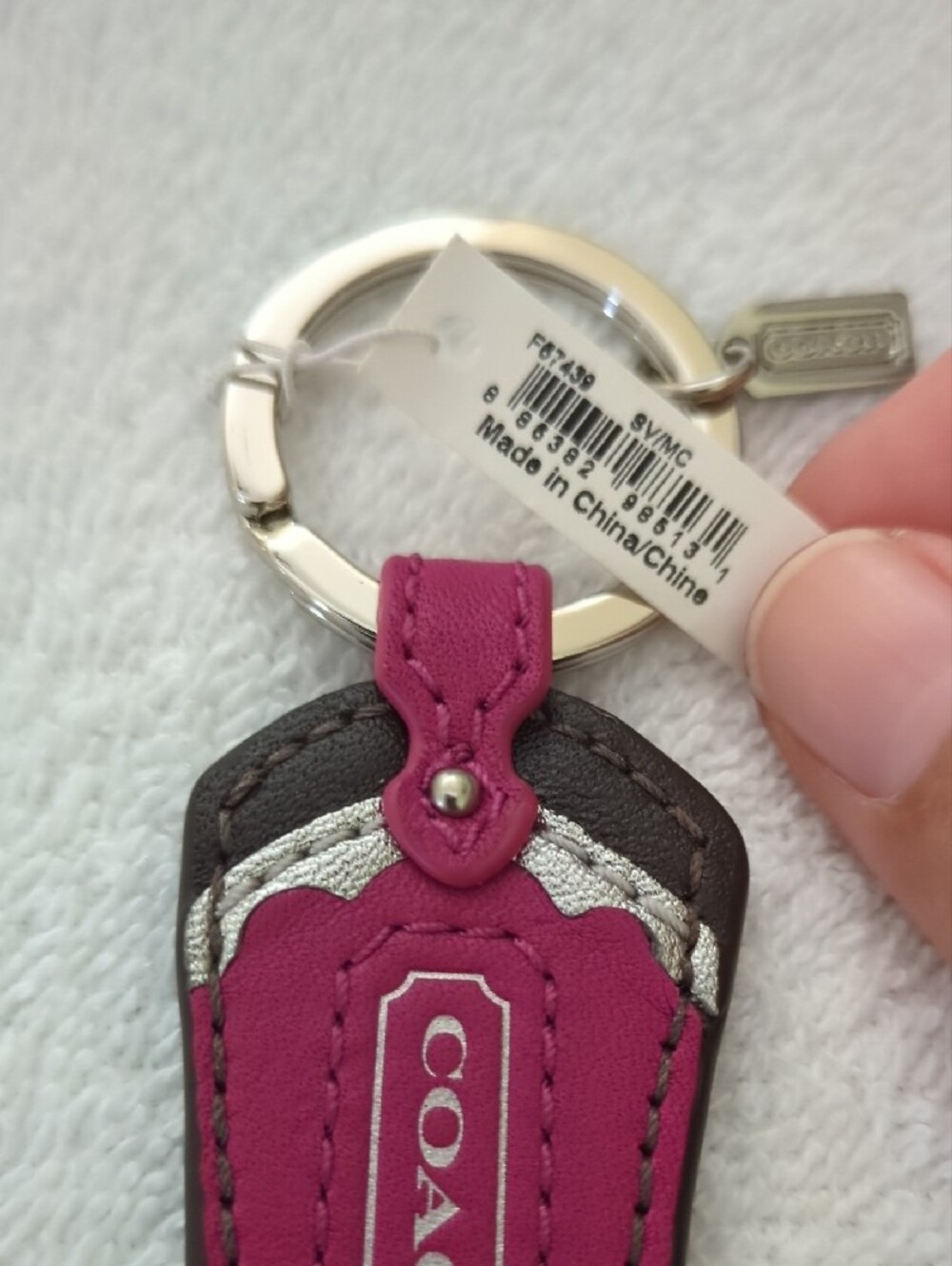 COACH Pink Leather Cowboy Boot Keyring - Picture 3 of 7